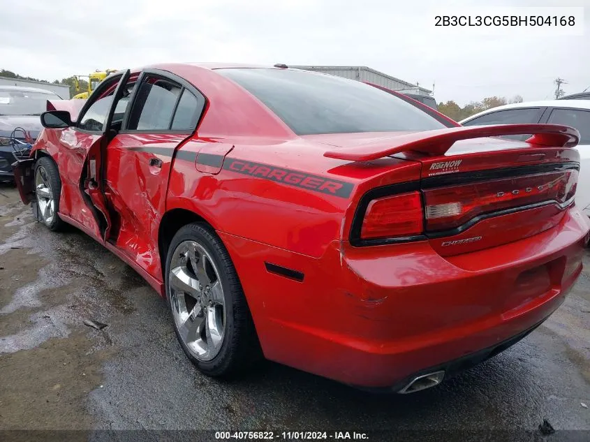 2011 Dodge Charger VIN: 2B3CL3CG5BH504168 Lot: 40756822