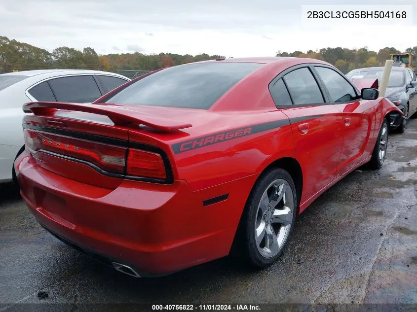 2011 Dodge Charger VIN: 2B3CL3CG5BH504168 Lot: 40756822