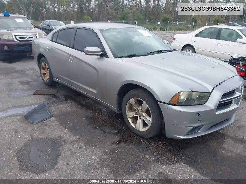 2011 Dodge Charger VIN: 2B3CL3CG9BH543362 Lot: 40792630