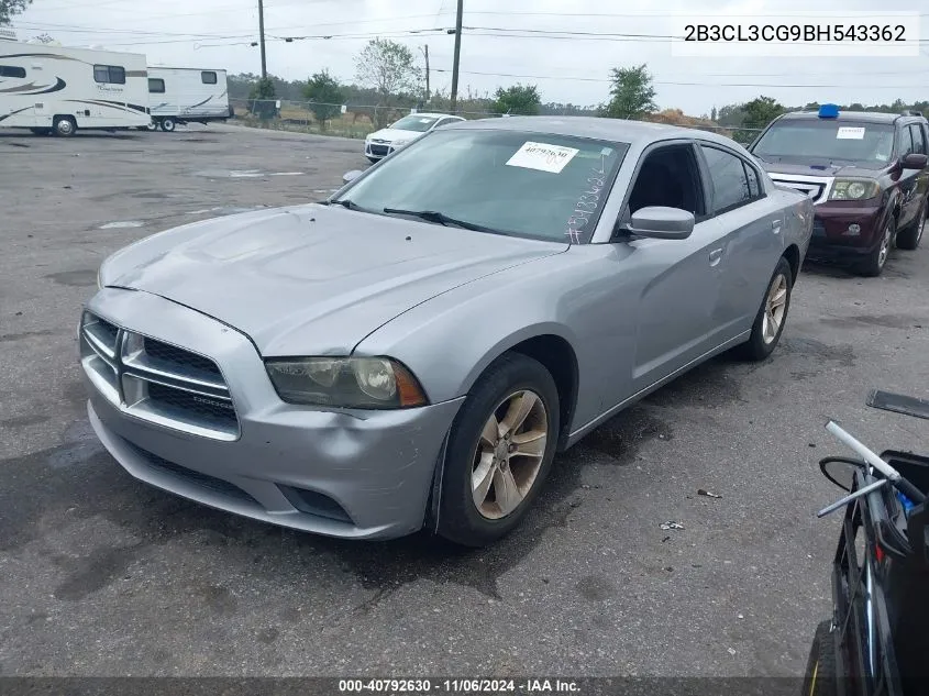 2011 Dodge Charger VIN: 2B3CL3CG9BH543362 Lot: 40792630