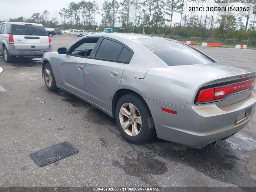 2011 Dodge Charger VIN: 2B3CL3CG9BH543362 Lot: 40792630