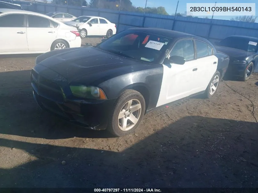 2B3CL1CG9BH540143 2011 Dodge Charger Police