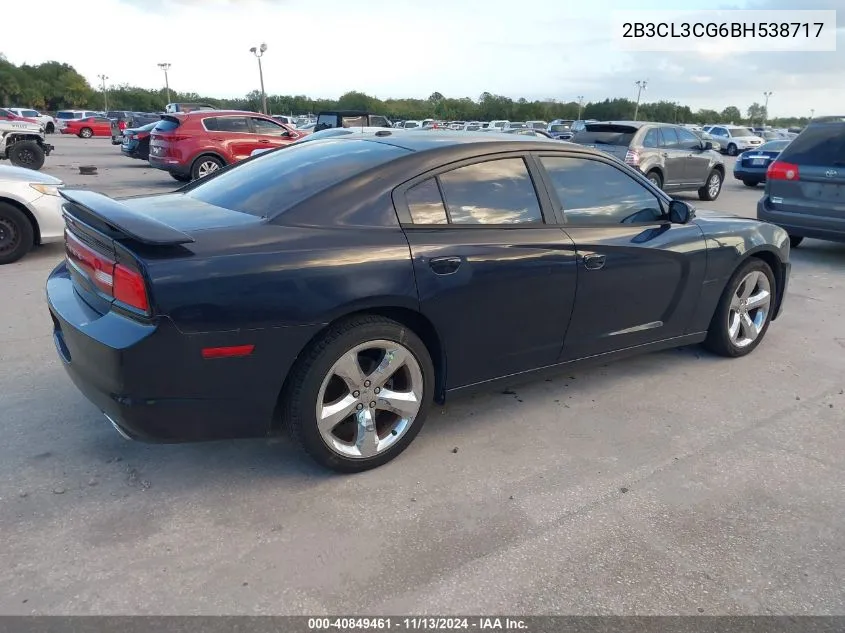 2011 Dodge Charger VIN: 2B3CL3CG6BH538717 Lot: 40849461