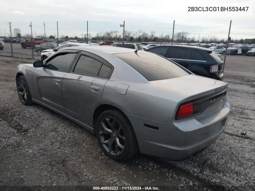 2011 Dodge Charger VIN: 2B3CL3CG1BH553447 Lot: 40852222