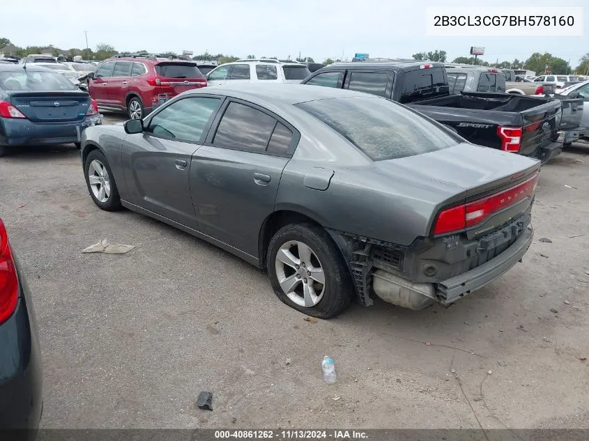 2011 Dodge Charger VIN: 2B3CL3CG7BH578160 Lot: 40861262