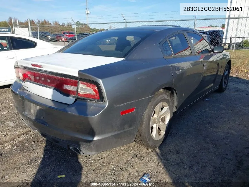 2011 Dodge Charger VIN: 2B3CL3CG2BH562061 Lot: 40865134