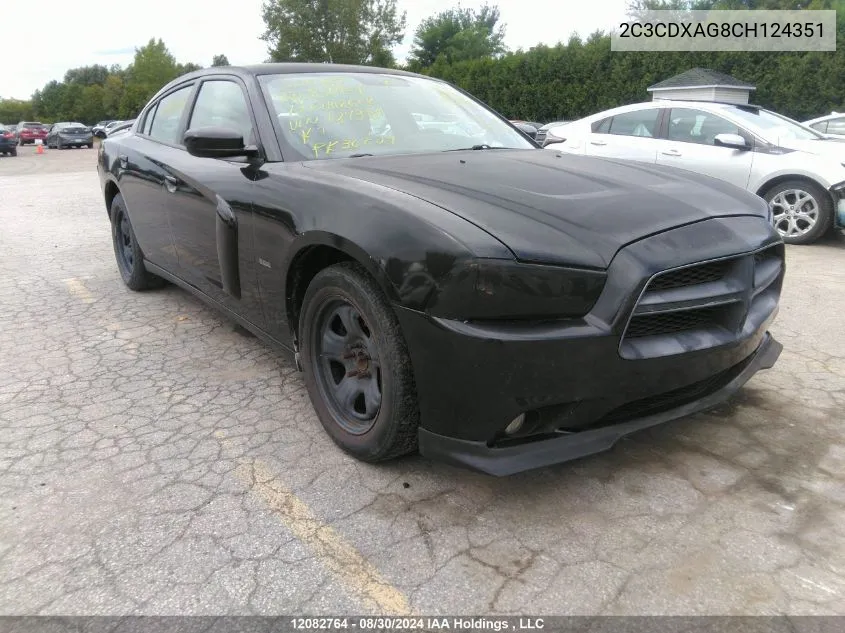 2012 Dodge Charger Police VIN: 2C3CDXAG8CH124351 Lot: 12082764