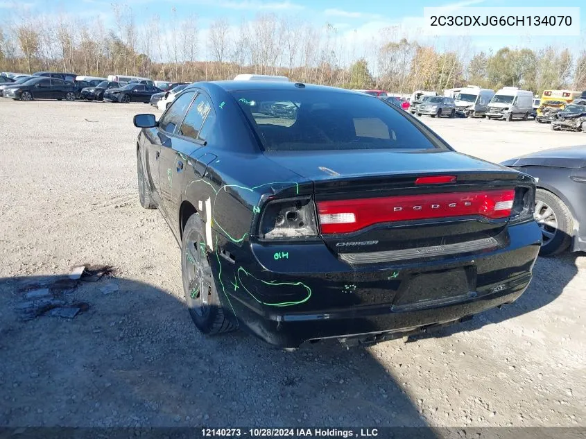 2012 Dodge Charger Sxt VIN: 2C3CDXJG6CH134070 Lot: 12140273