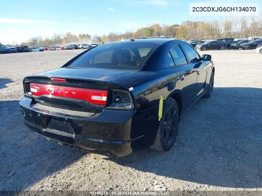 2012 Dodge Charger Sxt VIN: 2C3CDXJG6CH134070 Lot: 12140273