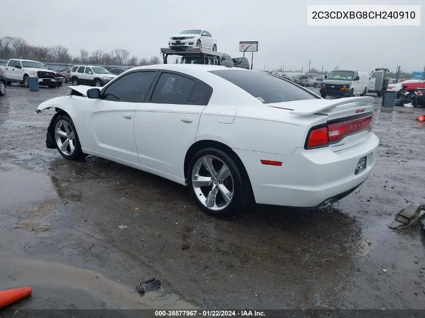 2012 Dodge Charger Se VIN: 2C3CDXBG8CH240910 Lot: 38577967