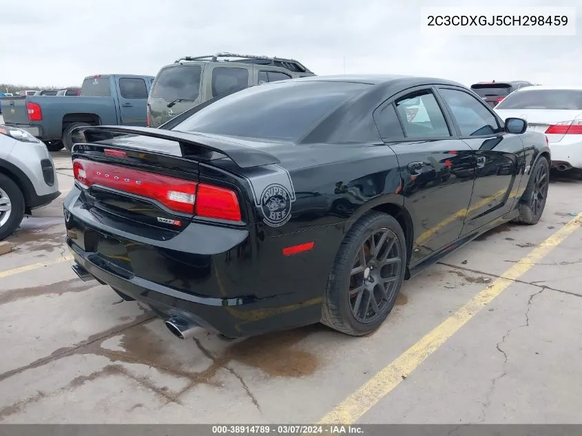 2012 Dodge Charger Srt8 Superbee VIN: 2C3CDXGJ5CH298459 Lot: 38914789