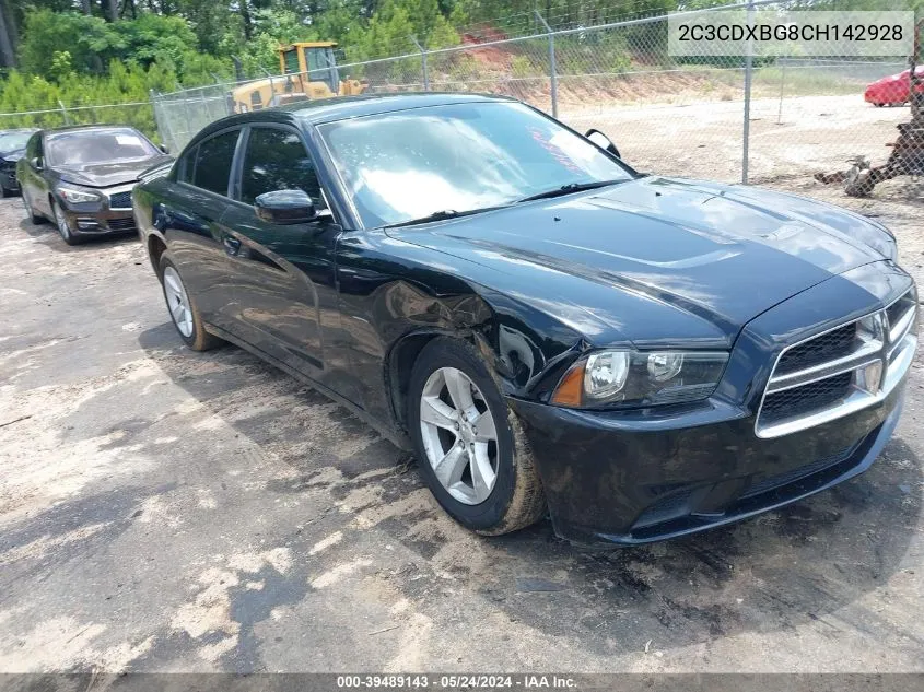 2012 Dodge Charger Se VIN: 2C3CDXBG8CH142928 Lot: 39489143