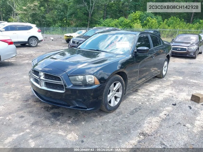 2012 Dodge Charger Se VIN: 2C3CDXBG8CH142928 Lot: 39489143