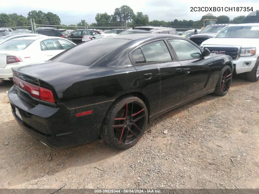 2012 Dodge Charger Se VIN: 2C3CDXBG1CH187354 Lot: 39525344