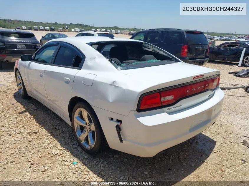 2012 Dodge Charger Sxt VIN: 2C3CDXHG0CH244327 Lot: 39564199