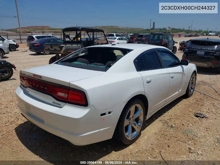 2012 Dodge Charger Sxt VIN: 2C3CDXHG0CH244327 Lot: 39564199