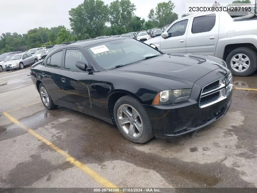 2012 Dodge Charger Se VIN: 2C3CDXBG3CH287195 Lot: 39798308