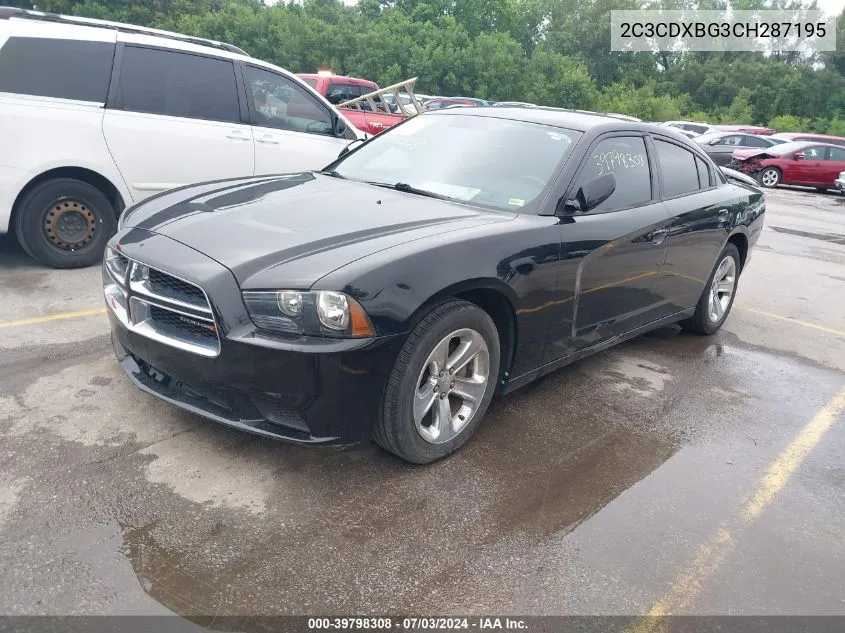 2012 Dodge Charger Se VIN: 2C3CDXBG3CH287195 Lot: 39798308