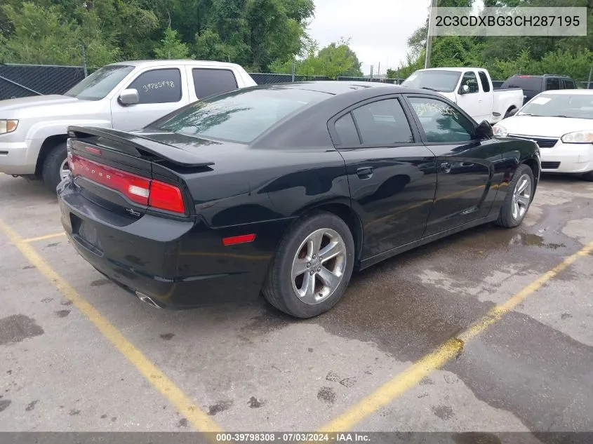 2012 Dodge Charger Se VIN: 2C3CDXBG3CH287195 Lot: 39798308