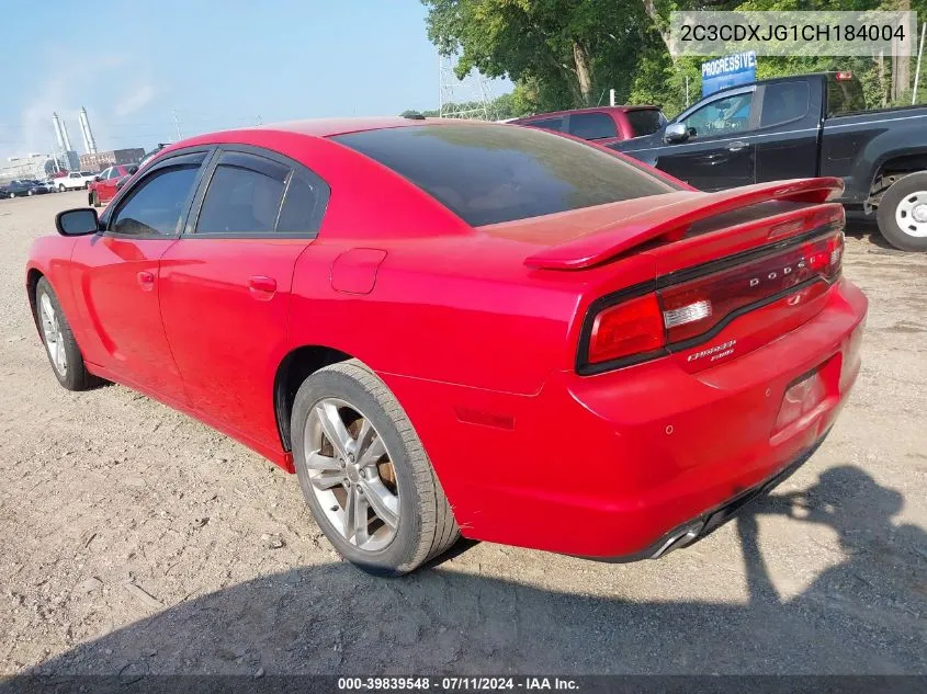 2012 Dodge Charger Sxt VIN: 2C3CDXJG1CH184004 Lot: 39839548