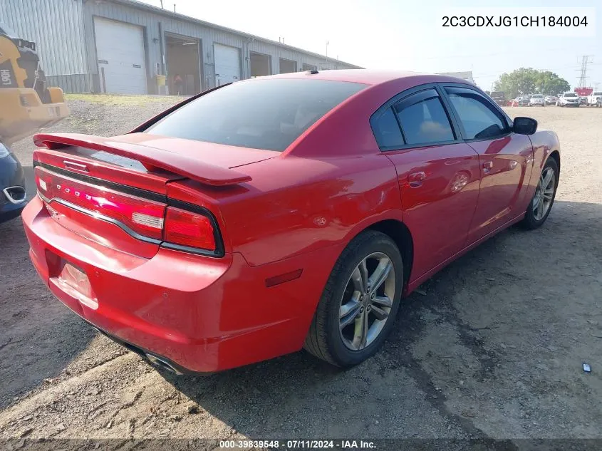 2012 Dodge Charger Sxt VIN: 2C3CDXJG1CH184004 Lot: 39839548