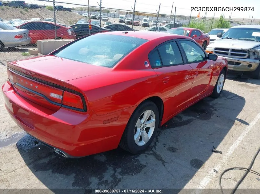 2012 Dodge Charger Se VIN: 2C3CDXBG6CH299874 Lot: 39839757