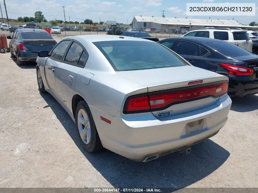 2012 Dodge Charger Se VIN: 2C3CDXBG6CH211230 Lot: 39844147