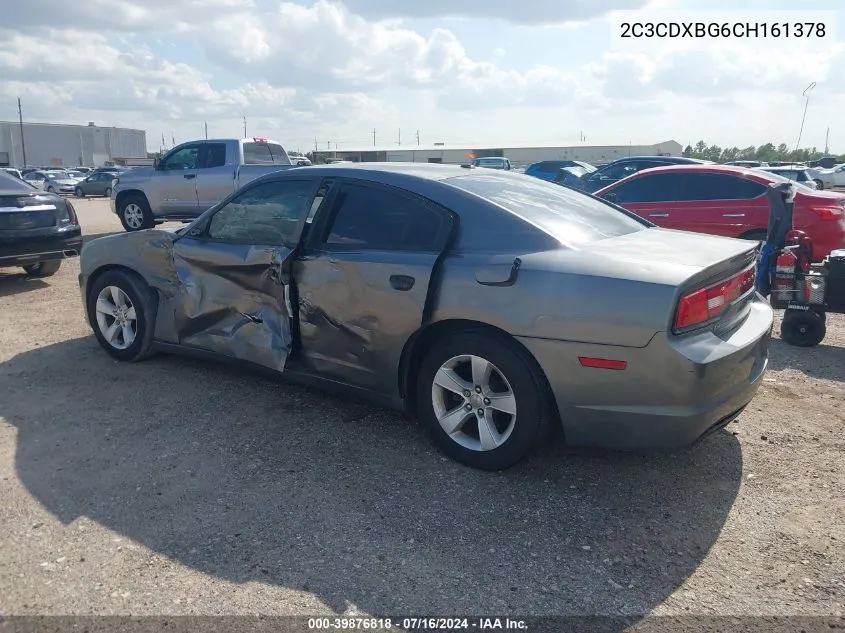 2012 Dodge Charger Se VIN: 2C3CDXBG6CH161378 Lot: 39876818