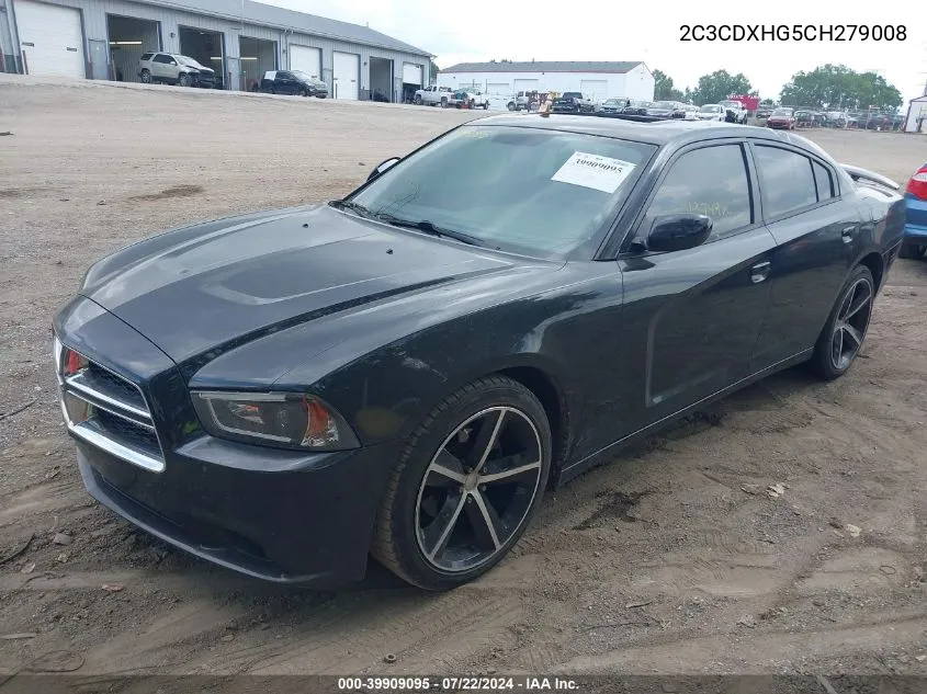 2012 Dodge Charger Sxt VIN: 2C3CDXHG5CH279008 Lot: 39909095