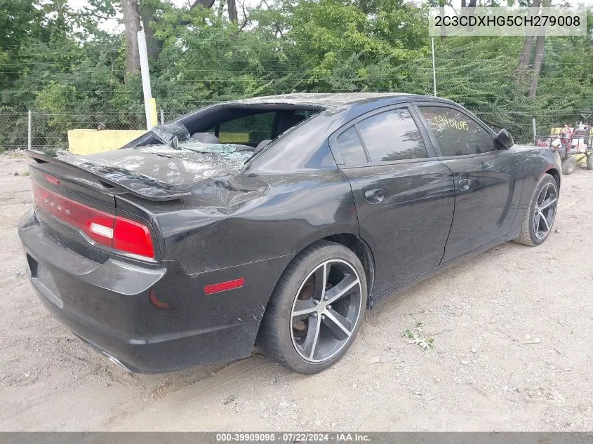 2012 Dodge Charger Sxt VIN: 2C3CDXHG5CH279008 Lot: 39909095