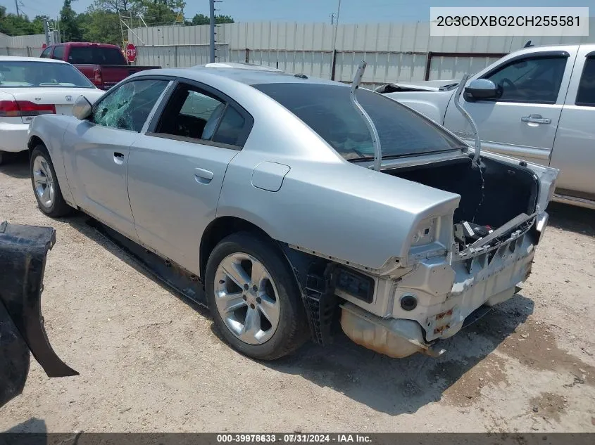 2012 Dodge Charger Se VIN: 2C3CDXBG2CH255581 Lot: 39978633