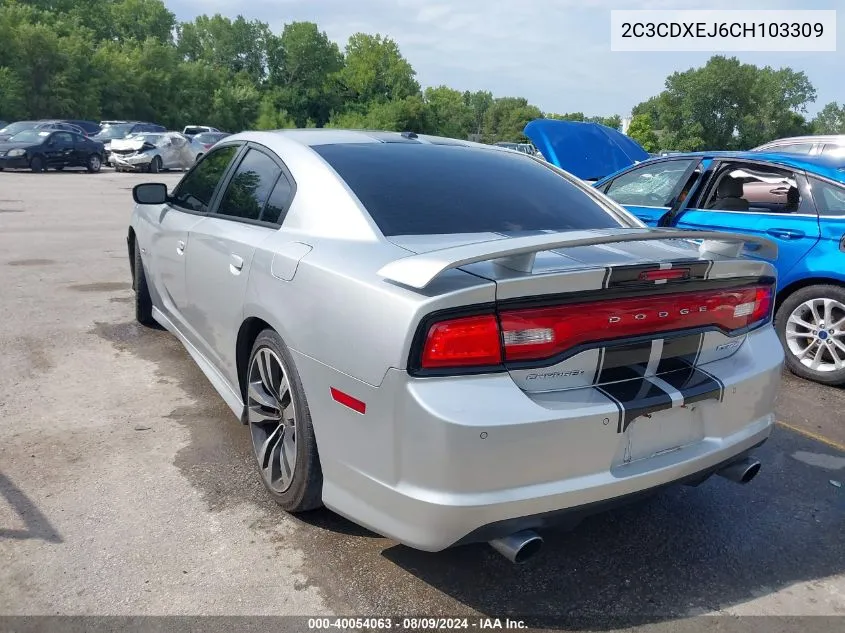 2C3CDXEJ6CH103309 2012 Dodge Charger Srt8