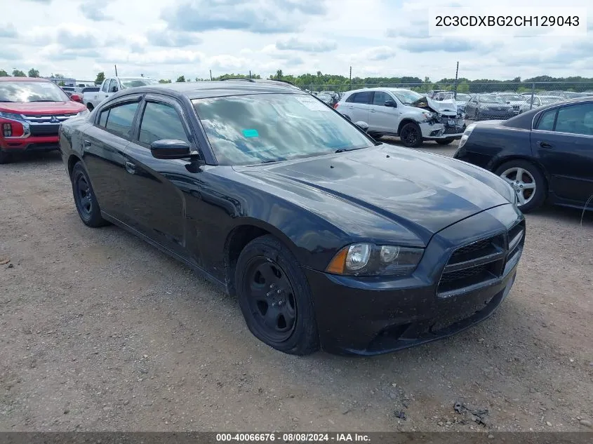 2012 Dodge Charger Se VIN: 2C3CDXBG2CH129043 Lot: 40066676