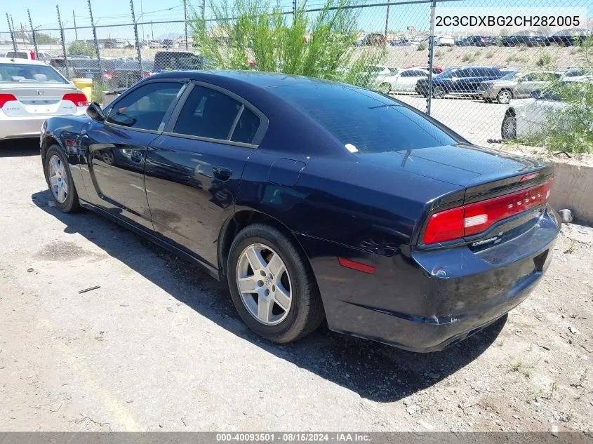 2012 Dodge Charger Se VIN: 2C3CDXBG2CH282005 Lot: 40093501