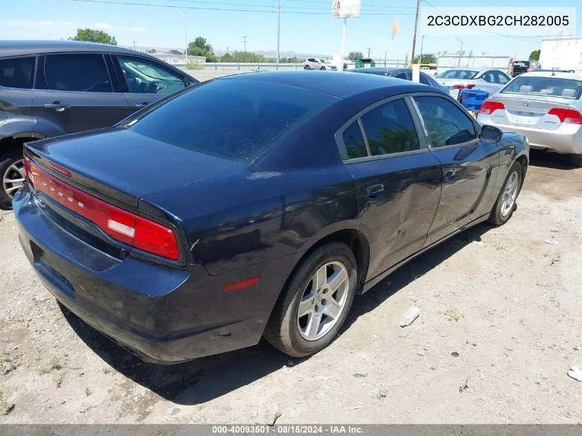 2012 Dodge Charger Se VIN: 2C3CDXBG2CH282005 Lot: 40093501