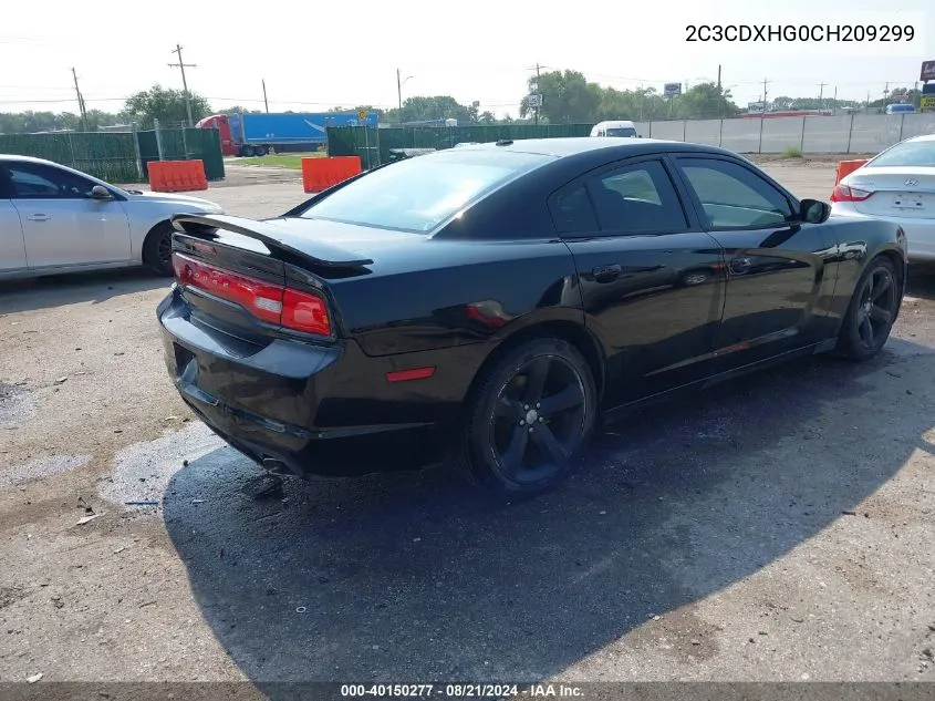 2012 Dodge Charger Sxt VIN: 2C3CDXHG0CH209299 Lot: 40150277