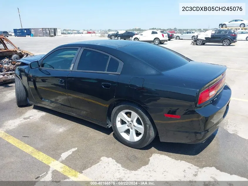 2012 Dodge Charger Se VIN: 2C3CDXBG5CH245076 Lot: 40166575