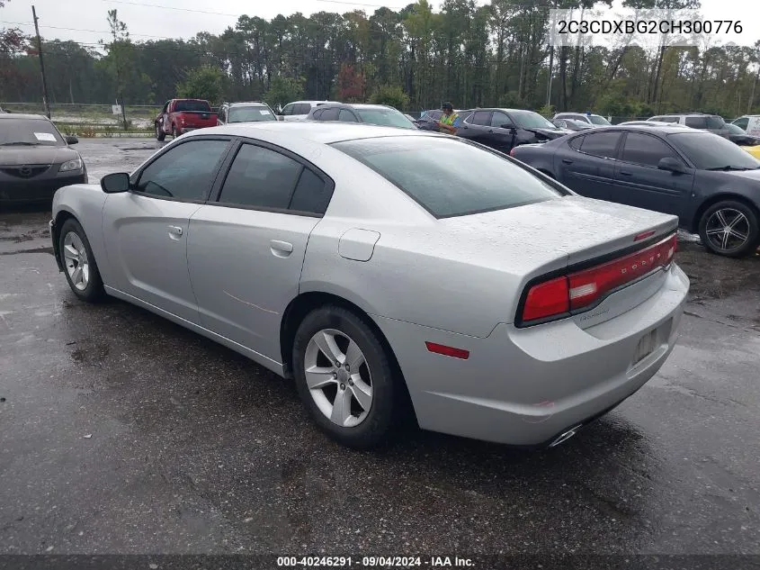 2012 Dodge Charger Se VIN: 2C3CDXBG2CH300776 Lot: 40246291