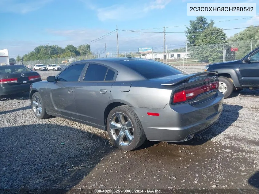 2012 Dodge Charger Sxt VIN: 2C3CDXHG8CH280542 Lot: 40255525