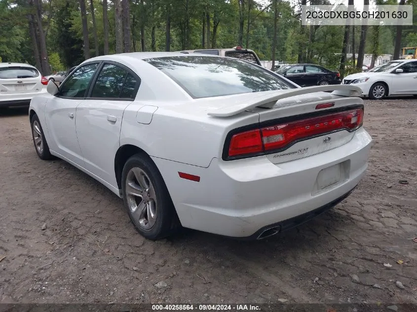 2012 Dodge Charger Se VIN: 2C3CDXBG5CH201630 Lot: 40258564