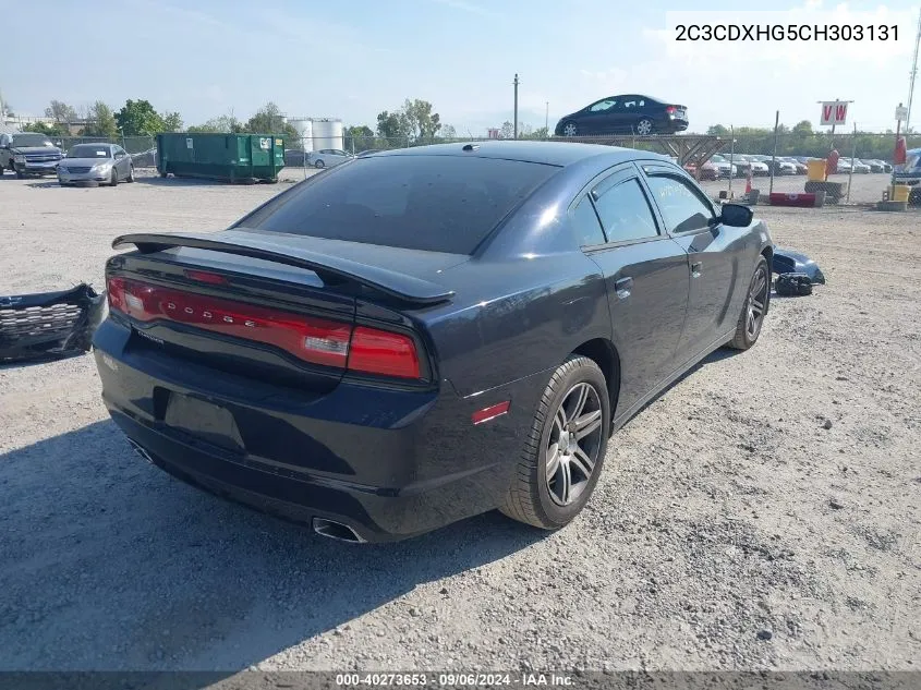 2012 Dodge Charger Sxt VIN: 2C3CDXHG5CH303131 Lot: 40273653