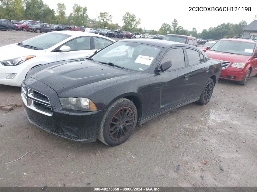 2012 Dodge Charger Se VIN: 2C3CDXBG6CH124198 Lot: 40273850