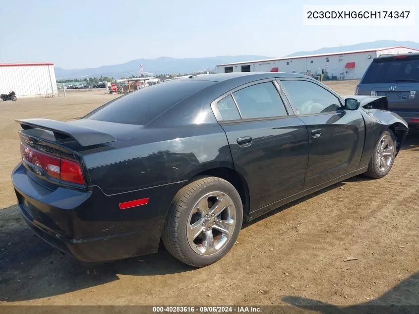 2012 Dodge Charger Sxt VIN: 2C3CDXHG6CH174347 Lot: 40283616