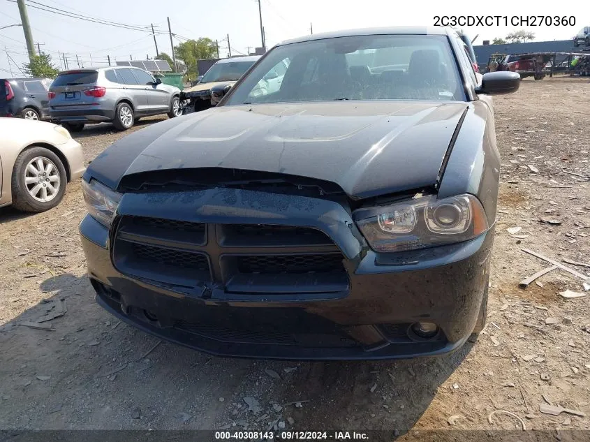 2012 Dodge Charger R/T VIN: 2C3CDXCT1CH270360 Lot: 40308143