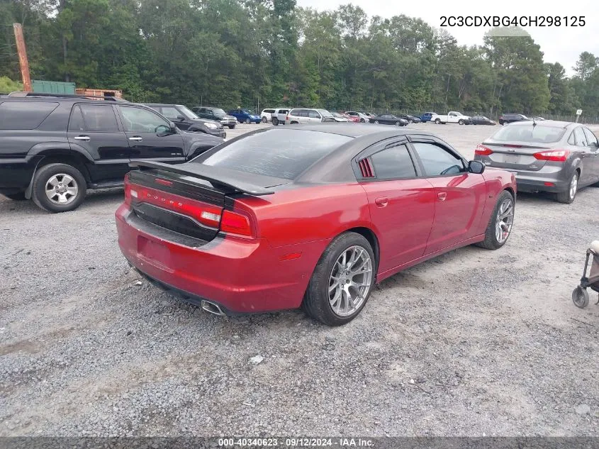 2012 Dodge Charger Se VIN: 2C3CDXBG4CH298125 Lot: 40340623