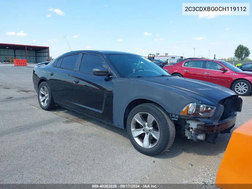 2012 Dodge Charger Se VIN: 2C3CDXBG0CH119112 Lot: 40362028