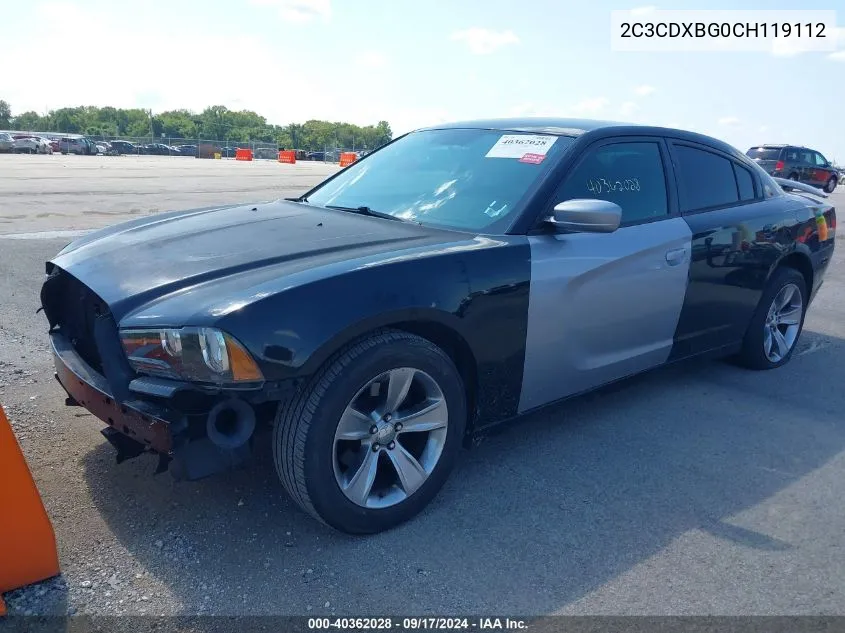 2012 Dodge Charger Se VIN: 2C3CDXBG0CH119112 Lot: 40362028