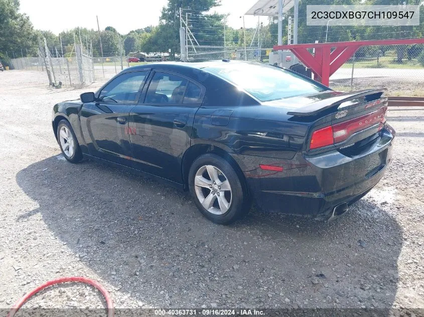 2012 Dodge Charger Se VIN: 2C3CDXBG7CH109547 Lot: 40363731