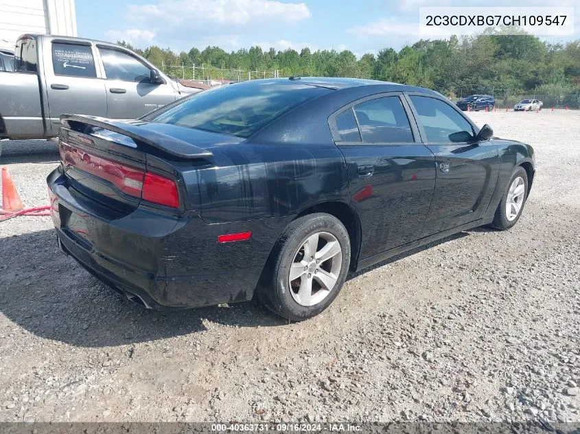 2012 Dodge Charger Se VIN: 2C3CDXBG7CH109547 Lot: 40363731