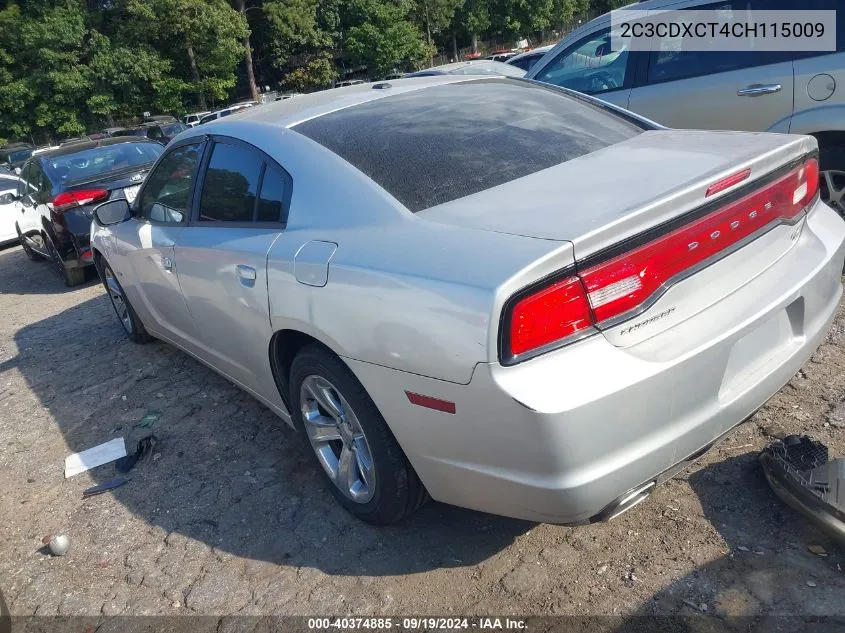 2012 Dodge Charger R/T VIN: 2C3CDXCT4CH115009 Lot: 40374885